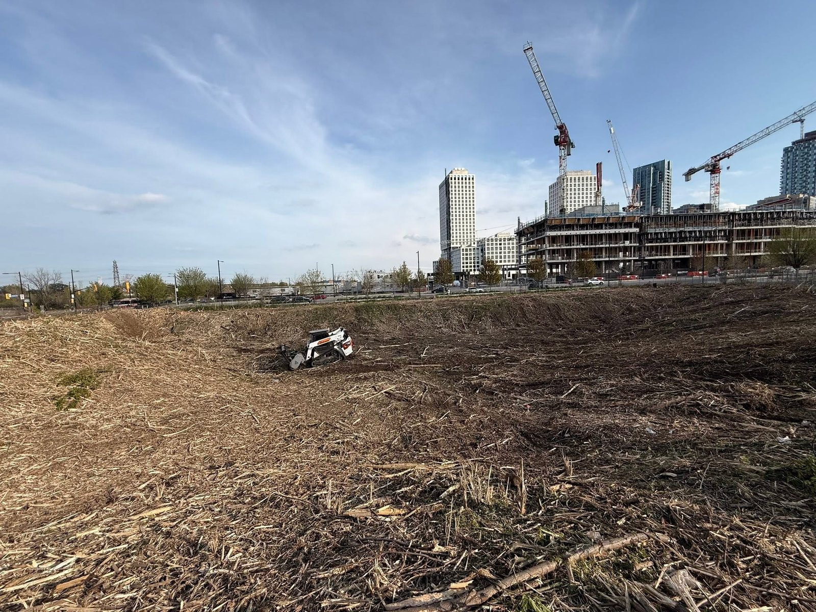 Excavation work at a construction site<